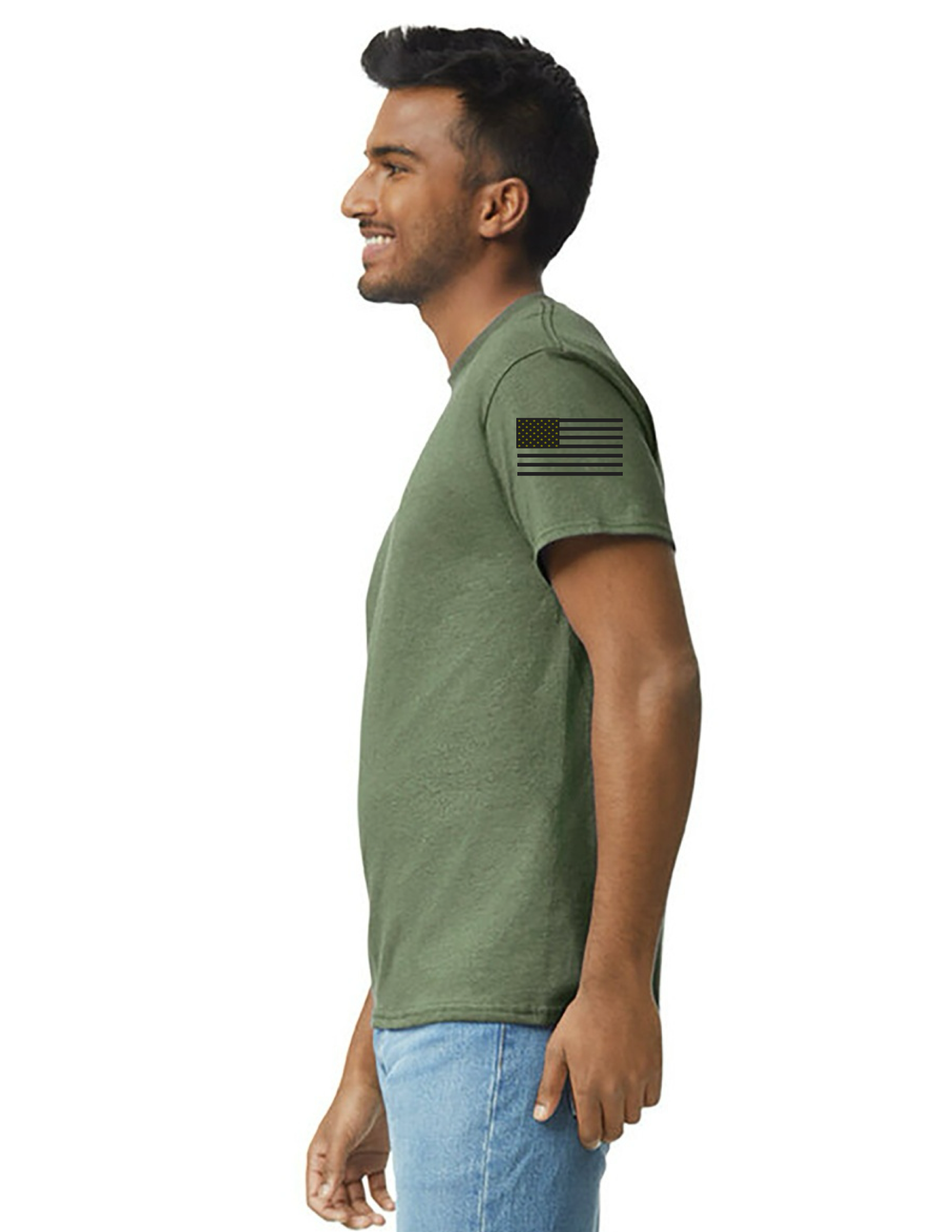 BOMB SQUAD Short Sleeve S/S (Military Green Top - Black Logo) - Image 3