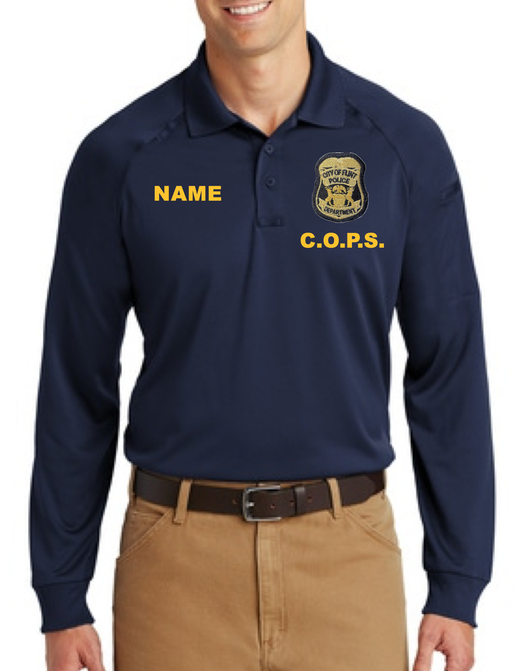 FPD C.O.P.S. Long Sleeve Tactical Polo (Navy Top)