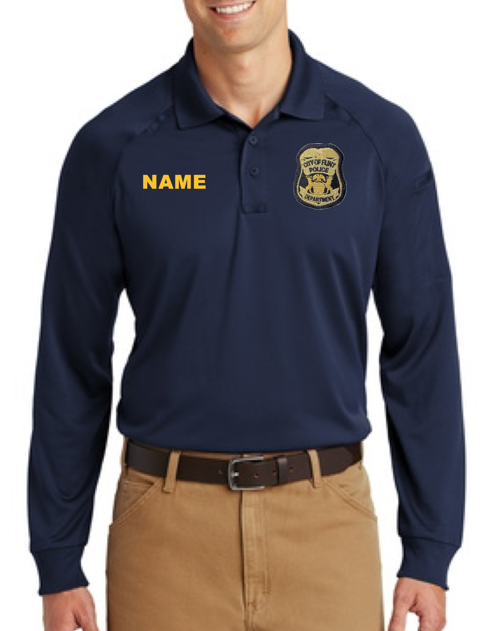FPD Long Sleeve Tactical Polo (Navy Top)